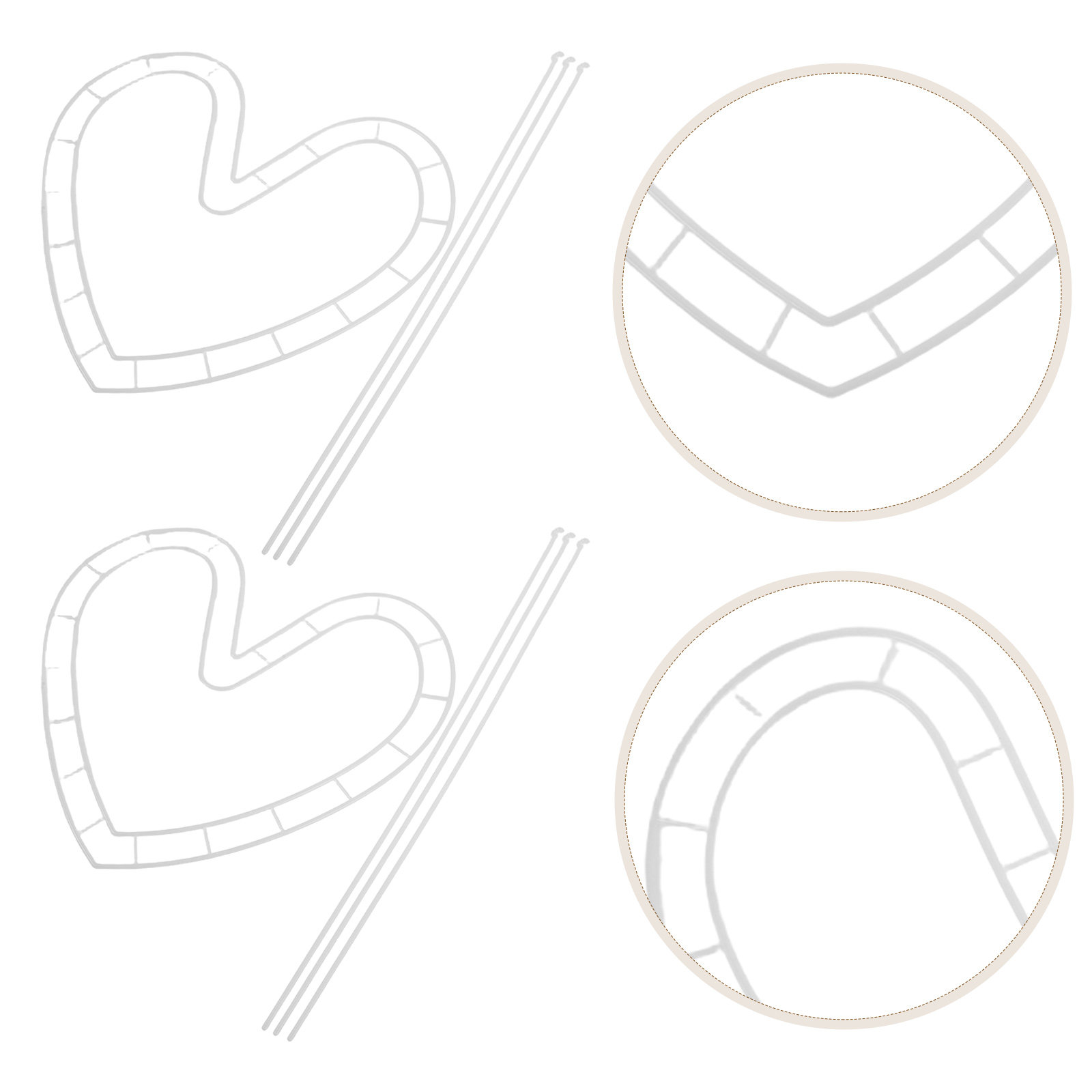 Wedding Floral Supply - 10Sets Wedding Bouquet Shaper Heart Shape