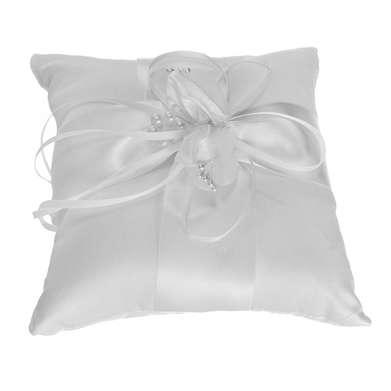 Ring Bearer Pillow - Pearl Flower Wedding Ring Cushion 15x15cm