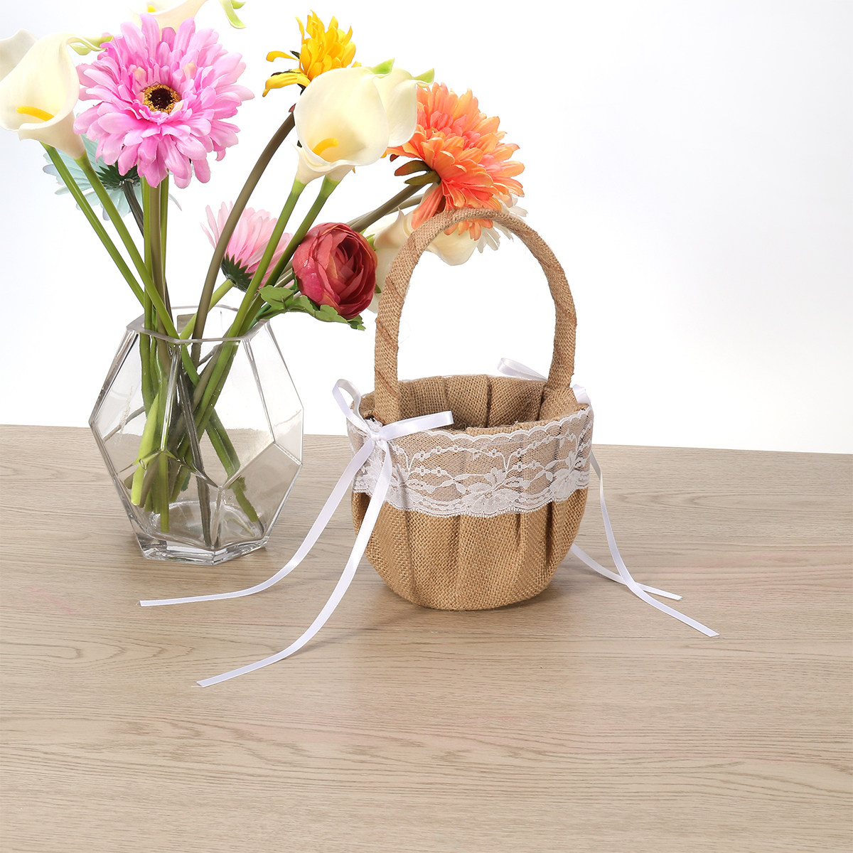 Ring Bearer Pillow - Set of 6 6'' Burlap Jute