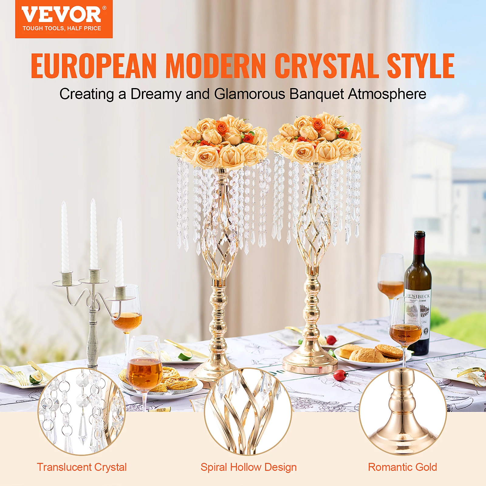 VEVOR Tall Crystal Wedding Flo - Centerpiece Vase Tall review and price