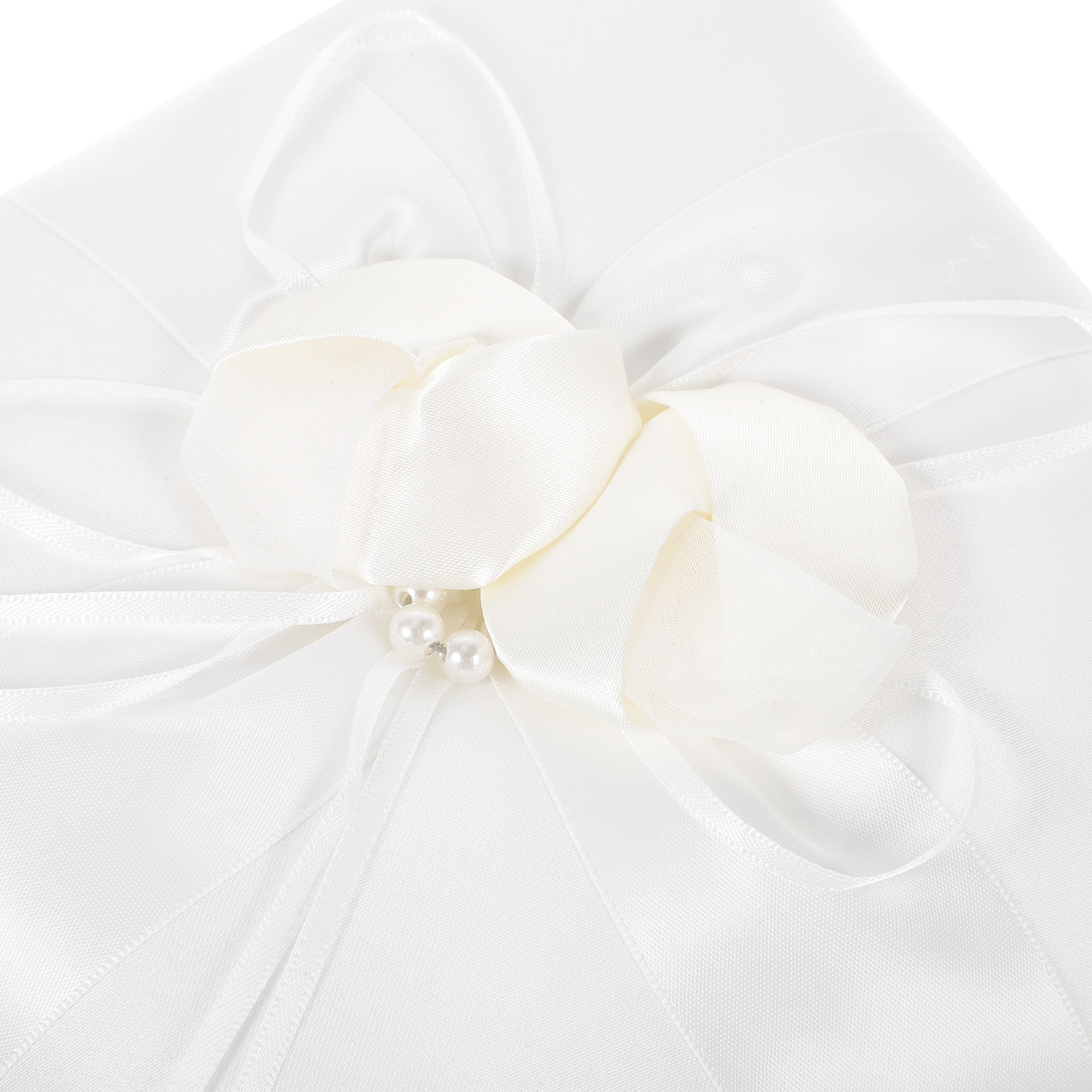 20x20cm Elegant White Satin Po - Ring Bearer Pillow review and price