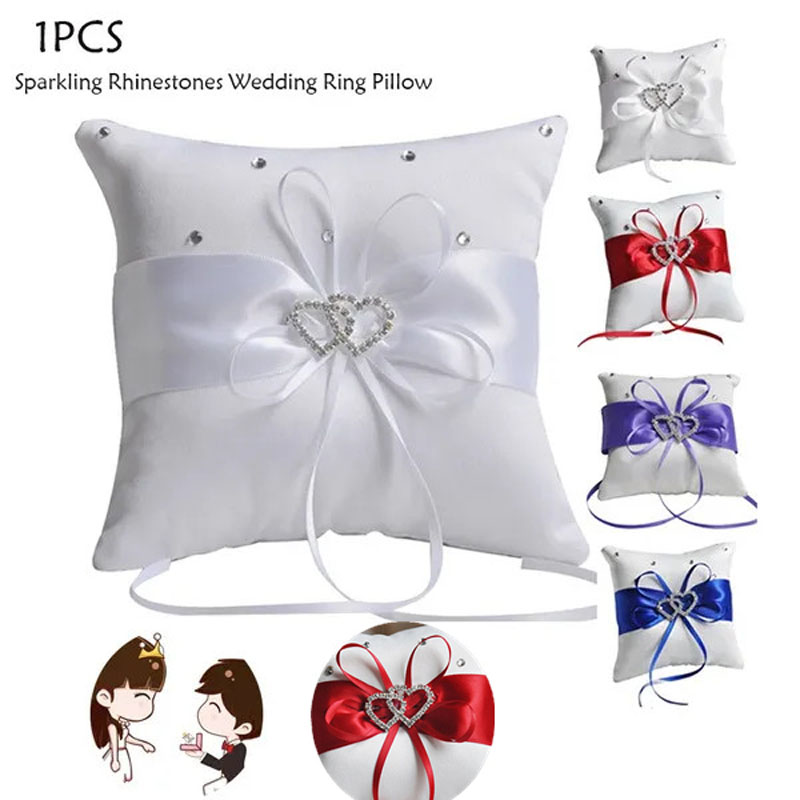 1Pcs 10*10cm Sparkling Rhinest - Ring Bearer Pillow review and price
