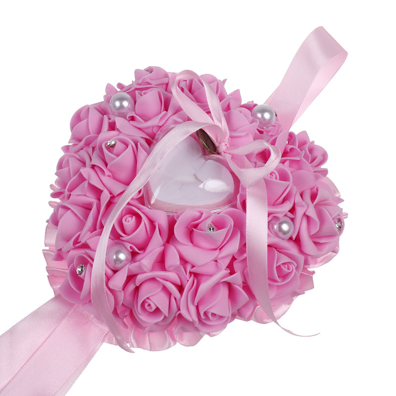 1Pcs Heart-shape Rose Flowers  - Ring Bearer Pillow review and price