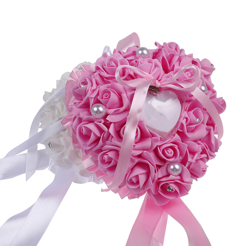 1Pcs Heart-shape Rose Flowers  - Ring Bearer Pillow review and price