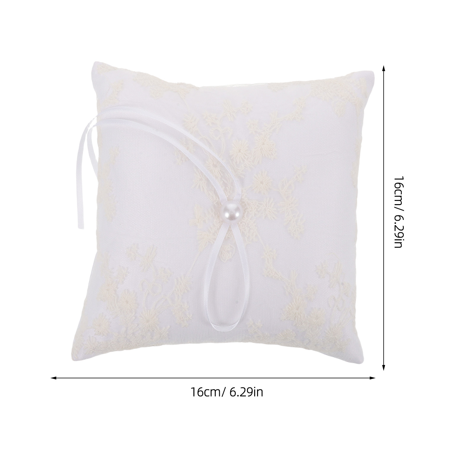 Satin Wedding Ring Pillow Whit - Ring Bearer Pillow review and price