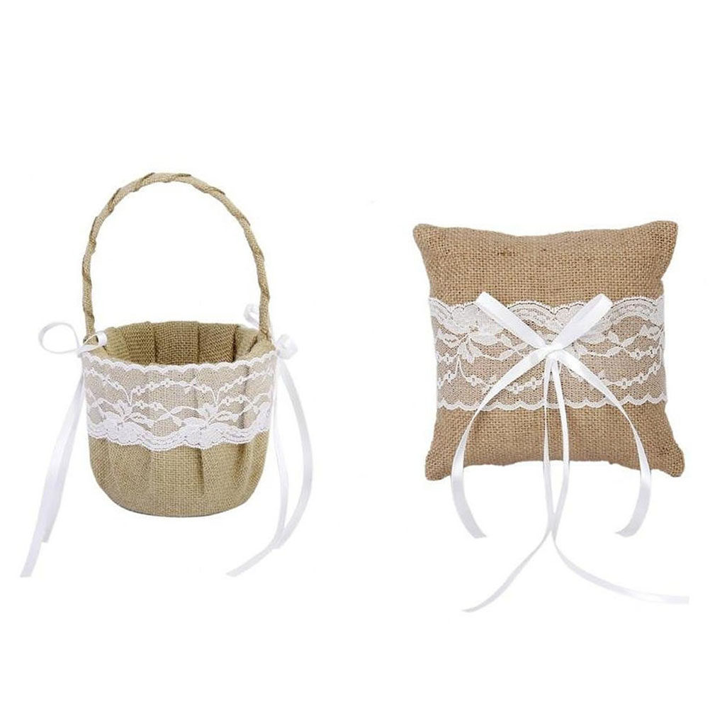 Set of 6 6'' Burlap Jute Lace  - Ring Bearer Pillow review and price