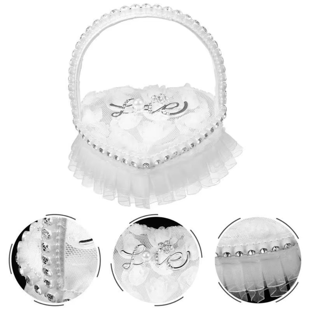 White Lace Heart-shaped Ring B - Ring Bearer Pillow review and price