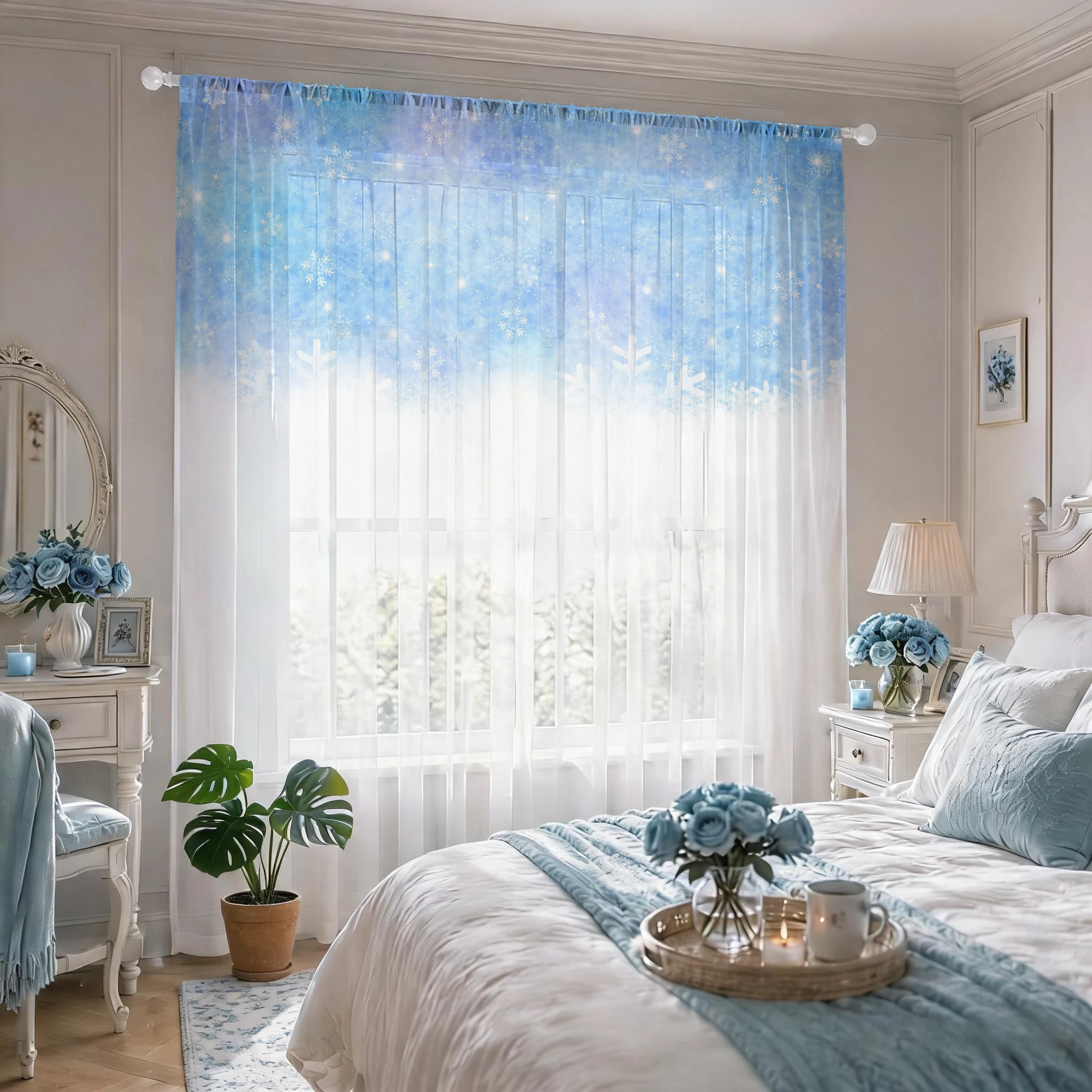 Floral Gradient Sheer Curtain, - Good Floral & Wedding Decor Supply Photos review and price