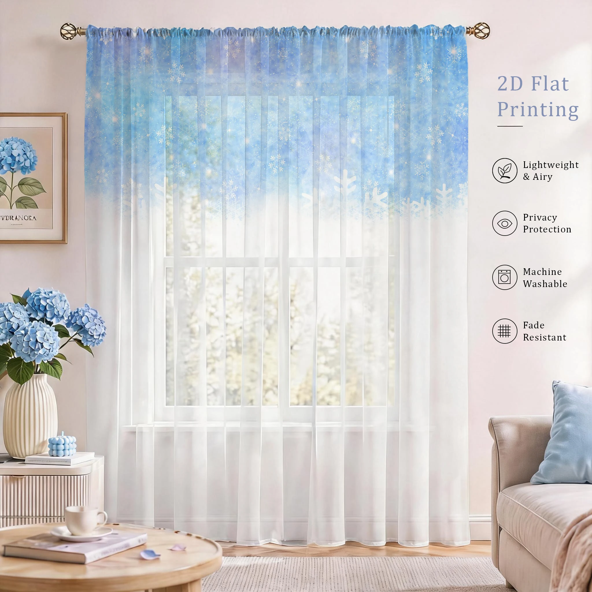 Floral Gradient Sheer Curtain, - Good Floral & Wedding Decor Supply Photos review and price